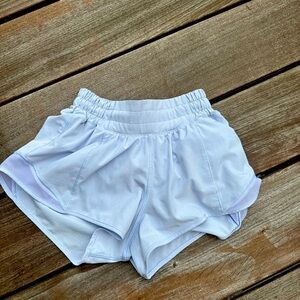 Lululemon Hotty hot low rise  2.5” pastel blue shorts, size 0